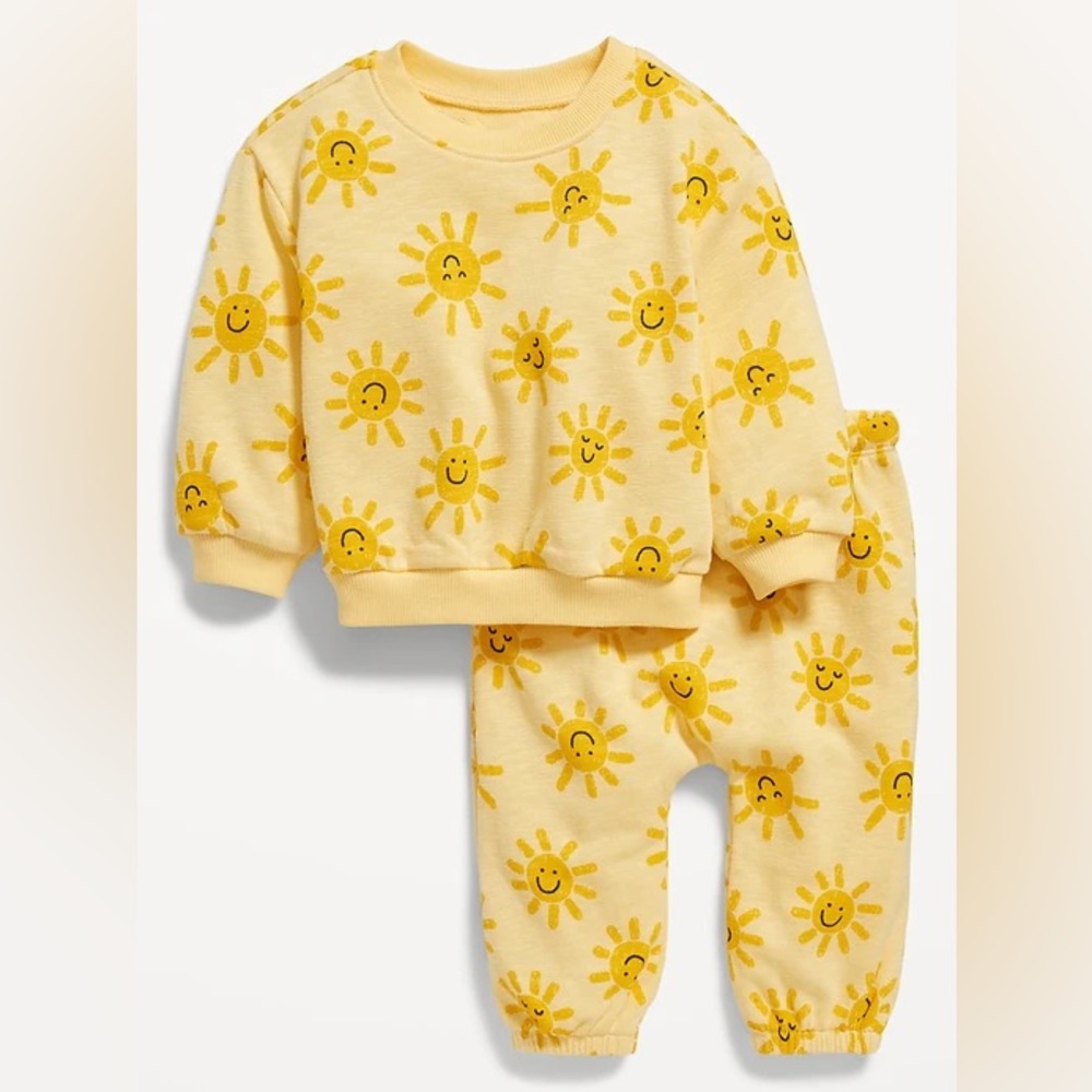 Old Navy Sun Sunshine Print Sweatshirt & Pants Set 18-24 months